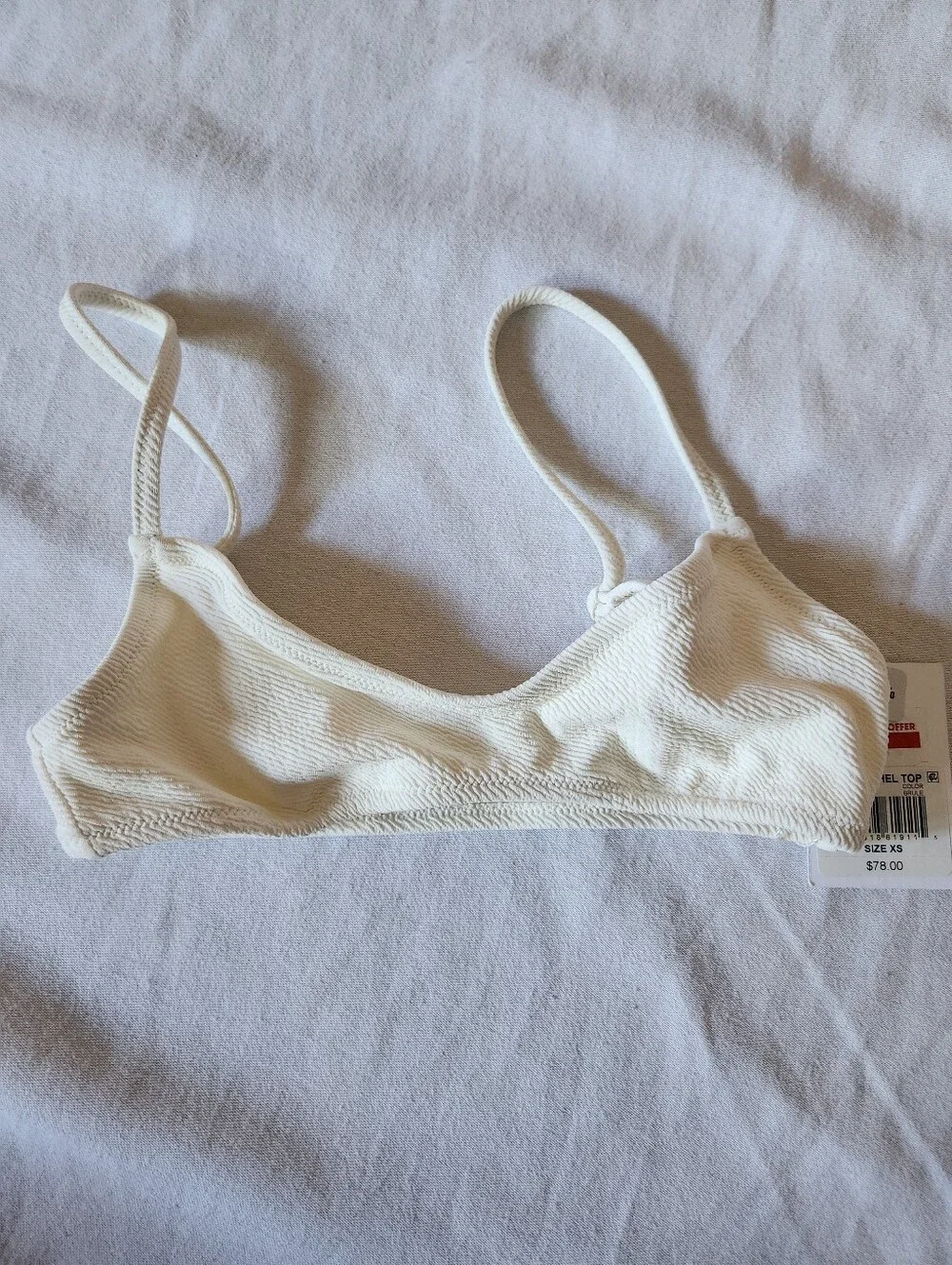 NWT Solid & Striped The Rachel Bikini Top XS Cream Ivory Textured